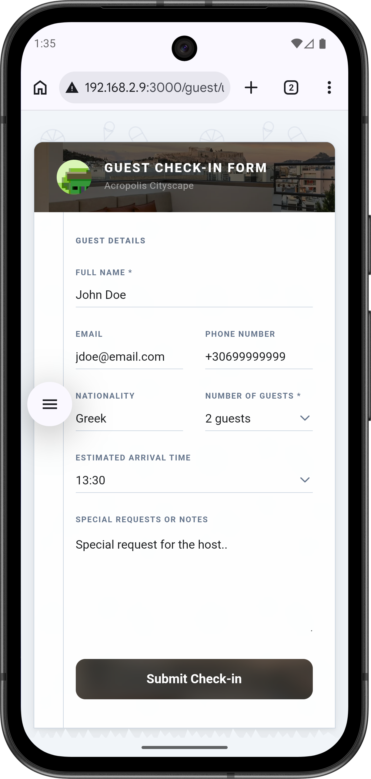 Guest Check-in Portal 2